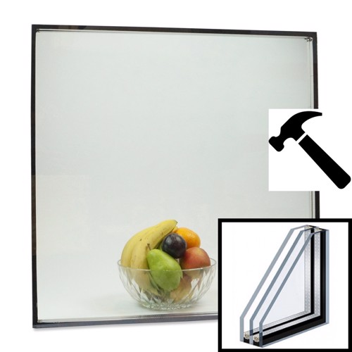 Klar säkerhetsglas laminerade Isolerrutor 3-lags